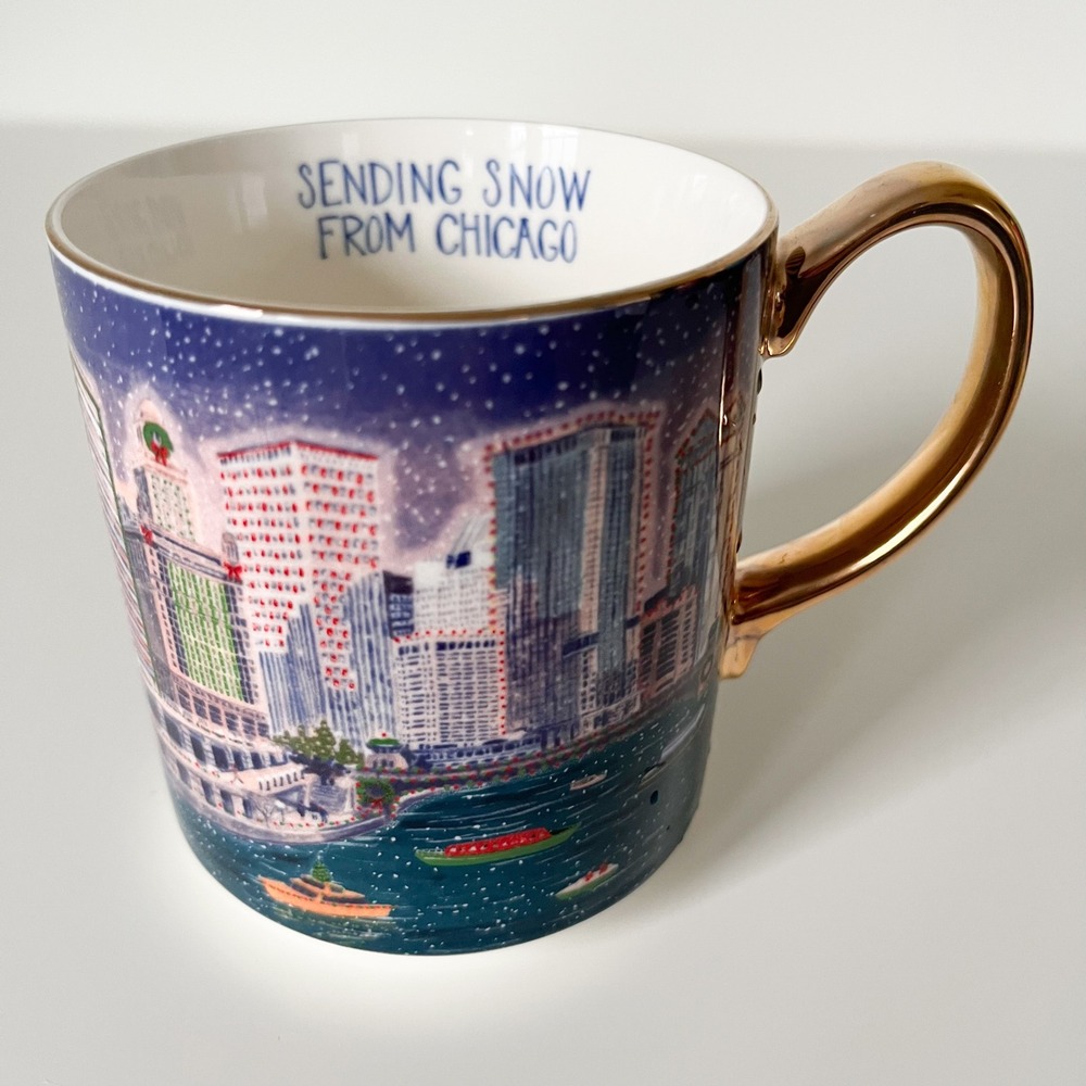 Anthropologie Sending Snow From Chicago 2025 Holiday in the City Mug